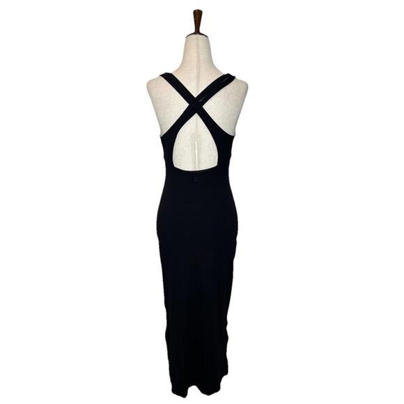 Sweaty Betty Halle Berry Womens 4 Emily Strappy Back Midi Dress Black  Stretch - Picture 4 of 7